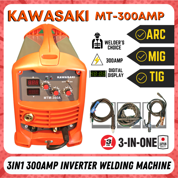 KAWASAKI JAPAN (ORIGINAL) 3IN1 INVERTER WELDING MACHINE 300AMP (ARC,MIG