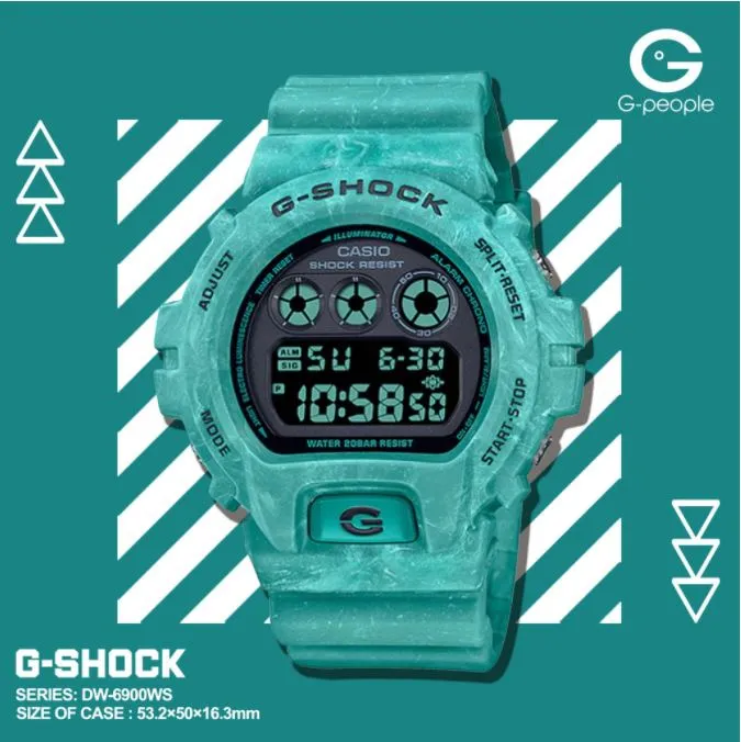 G-SHOCK DW-6900WS-2JF ブルー デジタル 腕時計 -