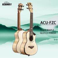 ACOUWAY 24นิ้วอูคูเลเล่อูเคเลเล่คอนเสิร์ต Cutaway ร่างกาย2A แคนาดาลายเสือเสือเมเปิ้ลพื้นผิวมันวาวสตริงกล่องญี่ปุ่น