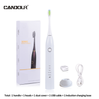 Candour แปรงสีฟันไฟฟ้าพลังคลื่นเสียง Cd-5168สามารถชาร์จได้16หัวแปรงซื้อหนึ่งรับหนึ่งฟรีแปรงสีฟันคลื่นเสียงโหมด15