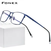 FONEX Titanium Glasses for Men Square Eyewear New Male Full Optical Tiktok Teenager Korean Style Eyeglasses Frames Singapore Branded F85641