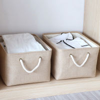 Linen Desktop Storage Box Waterproof Toy Sundries Storage Basket With Handle Cosmetic Underwear Storage Organizer Home Organizer