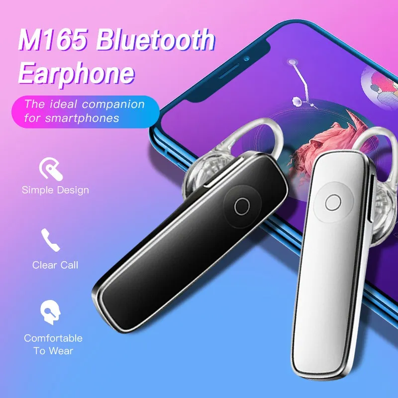 M165 Wireless Bluetooth-compatible Earphone In-ear Mini Hands Free Call  Stereo Music Headset with Microphone for Smart Phones