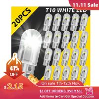 20Pcs T10 LED W5W W3W 194 168 501 2825 COB LED Car Wedge Parking Lights Side Door Bulb Instrument Lamp Auto License Plate Light