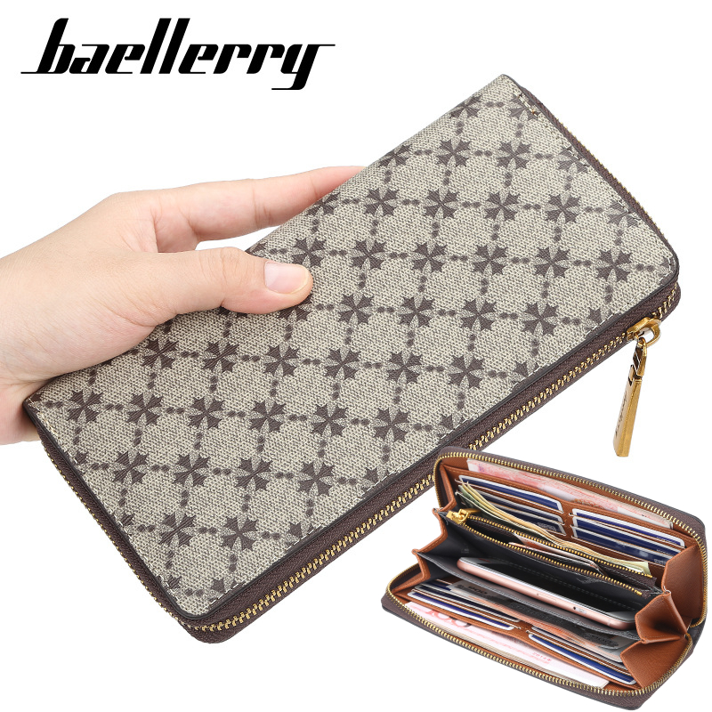 Women Vintage Pattern Long Purse Card Holder Handbag Zipper Wallet Clutch Bag