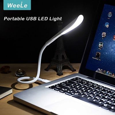 ◐☃ Weele Mini Portable Laptops USB LED Light Touch Sensor Dimmable Table Desk Lamp for Power Bank Camping PC Laptops Book Night Lighting