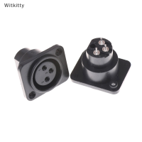 Witkitty 2pcs XLR FEMALE JACK 3 PIN 3-POLE PANEL MOUNT CHASSIS SOCKET CONNECTOR