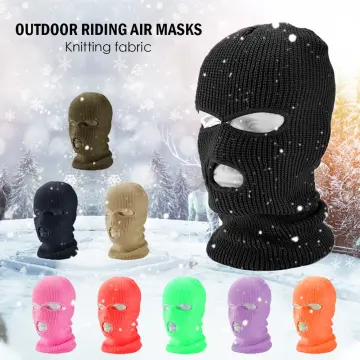 Unisex Adult 3 Hole Full Face Cover Knitted Ski Mask Chic Gun Print Warm  Balaclavas Cap Beanie for Outdoor Sports A Black at  Men's Clothing  store