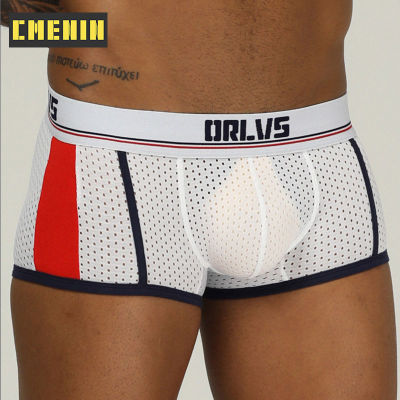 (1 Pieces) 2020 New Cotton Quick Dry Boxer Men Underwear Hollow Mesh Boxers Mens Underpants Boxershorts Breathable Trunks OR193