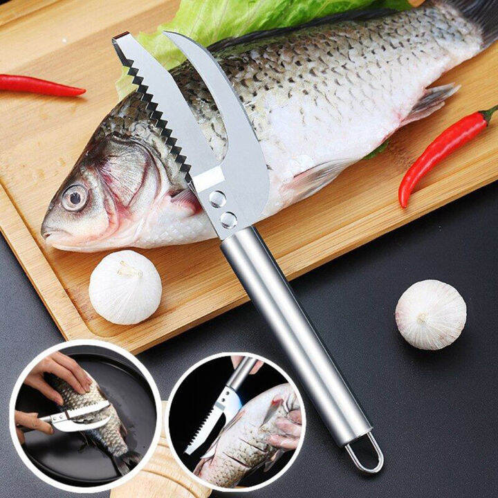 【In stock】Fish scale knife cutting scraping 3 in 1 tool stainless steel ...