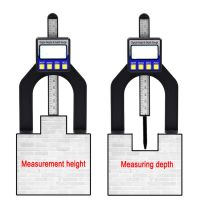 0 80mm Digital Depth height gauge Caliper Digital Tread Depth Gauge LCD Magnetic Self Standing Aperture