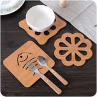 Hollow ไม้ Coaster Kitchen หนา Anti Scalding ฉนวนกันความร้อน Mat Anti Slip Pot Bowl Mat