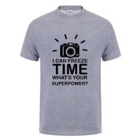 Freeze Time Camera Photography T-Shirt Funny Birthday Gift For Men Dad Father Husband Photographer Cameraman Cotton T Shirt Tee