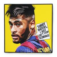 Neymar Jr. #2 เนย์มาร์ ทีมชาติ บราซิล Barcelona บาร์เซโลน่า รูปภาพ​ติด​ผนัง​ pop art พร้อมกรอบและที่แขวน ฟุตบอล​ กรอบรูป​​ รูปภาพ แต่งบ้าน