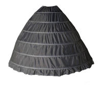 Fashion Women Ball Gown Petticoats With Slips 6 Hoop For Quinceanera Dresses White Black Full length 1950s Crinoline Underskirt