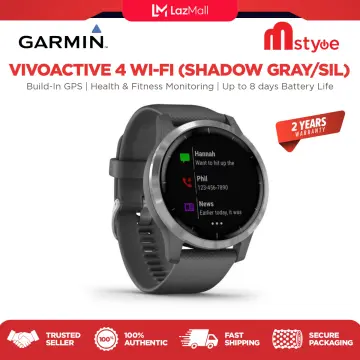 Garmin vivoactive 4 GPS Smart Watch in Slate Stainless Steel Bezel with  Black Case and Silicone Band (Renewed)