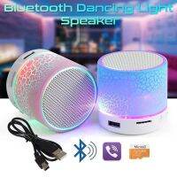 บลูทูธมินิลำโพงลำโพงไร้สายที่มีสีสัน LED การ์ด TF USB ซับวูฟเฟอร์แบบพกพา MP3เพลงเสียงคอลัมน์สำหรับศัพท์พีซี