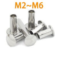 M2 M2.5 M3 M4 M5 M6 GB873 304 สแตนเลสสตีลรอบแบน Truss หัวครึ่ง Semi Hollow Shank Rivet เส้นผ่านศูนย์กลาง 2-6 มม.ความยาว 3-50 มม.-Shief