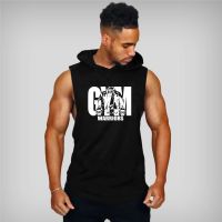 hot【DT】 Gym Clothing Mens Hooded Top Cotton Sleeveless Sweatshirt Workout Sportswear Male