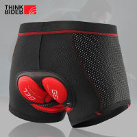 ThinkRider Cycling Shorts Cycling Breathable Underwear 5D Gel Pad Shockproof Bicycle Underpant MTB Road Bike Underwear Man Short