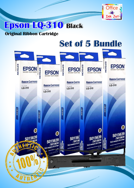 Epson S015639 ORIGINAL RIBBON CARTRIDGE FOR EPSON LQ310 PRINTER (BLACK) set of 5 bundle Lazada PH