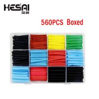 560/164/127PCS Thermoresistant Tube Heat Shrink Tubing Insulation Sleeving Polyolefin 2:1 Shrink Wrapping Assorted Box/baggedKit