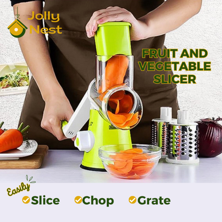 Home Rotating Cheese Grater 3 in 1 Multi Functional Shredder Vegetables  Slicer 