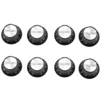 Guitar Knobs 4 Volumes and 4 Tones Silver Top Hat Bell