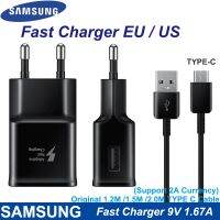 【Taotao Electronics】 Samsung EU US Fast Charger 15W USB C 1.2M 1.5M 2 M 3M สาย Cargador สำหรับ Galaxy S10e Z Flip Note10 9 8 M62 M40 M30s A20