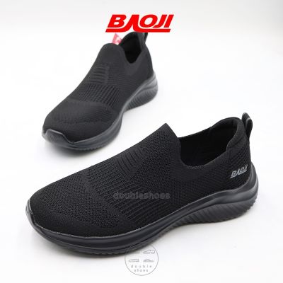 BAOJI ของแท้ 100% รองเท้าผ้าใบชาย สลิปออน รุ่น BJM680 (สีดำ) ไซส์ 41-45