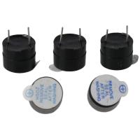 QUIS 5pcs ขั้ว2ขั้ว Piezo Buzzer 5V ค่ะ 129.5มม. เสียงกริ่งต่อเนื่อง แอคทีฟ สีดำสีดำ เสียงกริ่ง