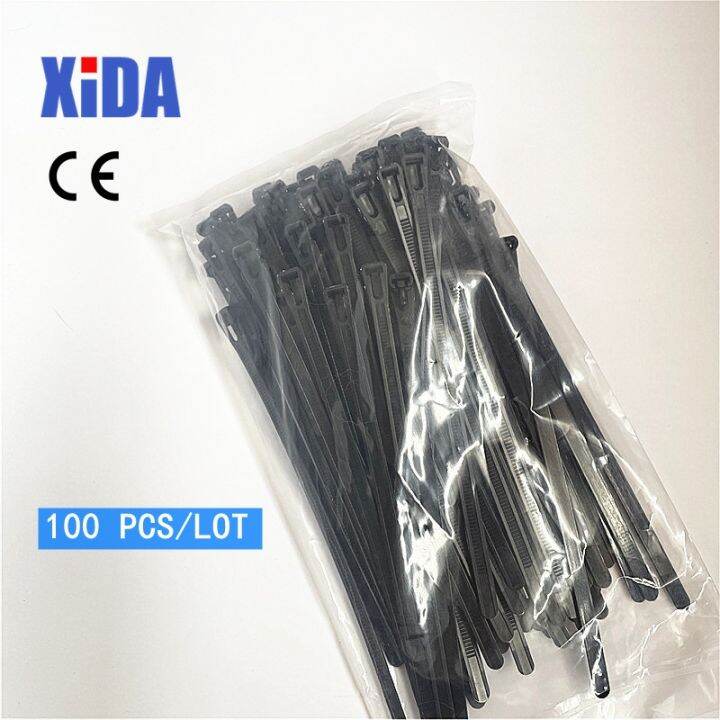 black-releasable-nylon-cable-ties-may-loose-slipknot-tie-reusable-packaging-plastic-zip-tie-wrap-strap-8x150-200-250-300-400-450