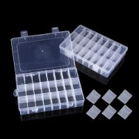 24 Grids Plastic Organizer Box Adjustable Container Clear Storage Box for Jewelry Bead Fishing Tackles Crafts Case Boxes