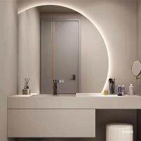 Spot parcel post Light Luxury Smart Mirror Semicircle Creative Bathroom Wall with Light Shaped Bathroom Mirror Dresser led Makeup Mirror