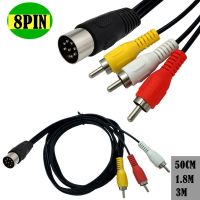 Din 8 Pin To 3RCA Cable 8Pin Din Male Plug To 3 RCA Male Audio Adapter Cable For Musical Instrument Audio Equipment