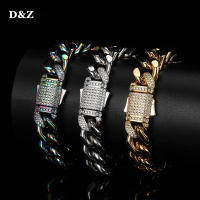 D&amp;Z 12mm Stainless Steel Cuban Link celet Spring clasp 3 Colors Miami Cuban celet For Men Women Gift Hip Hop Jewelry