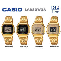 HOT ； Casio Digital นาฬิกาข้อมือผู้หญิง สีทอง สายสแตนเลส รุ่น LA680WGA ของแท้ประกันศูนย์ CMG