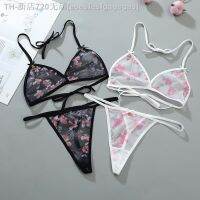 【CW】○❒❈  Set Thong 2 Pieces Soft Mesh See-through Transparente