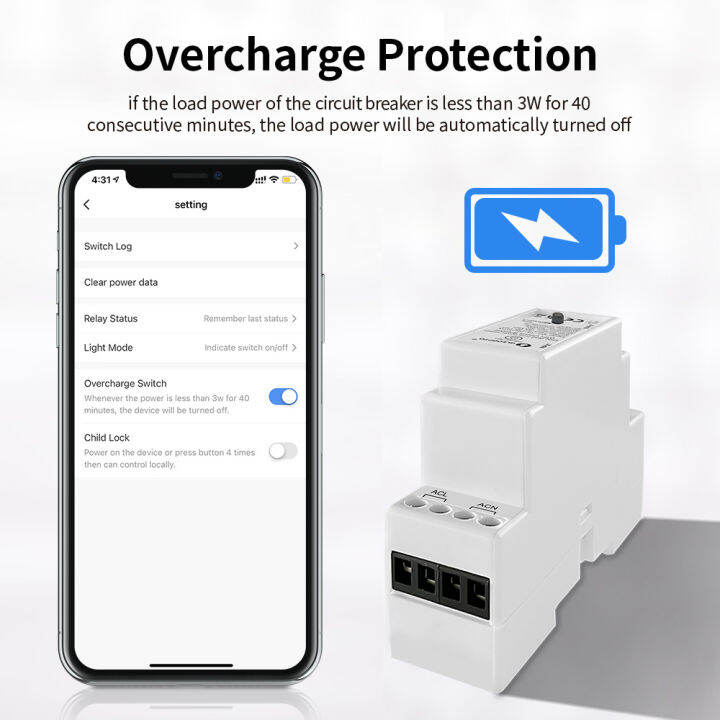 jiuch-gledopto-wifi-สมาร์ทเบรกเกอร์-dr-001w-16a-สูงสุดสมาร์ทโฮมราง-din-สวิตช์อัจฉริยะการตรวจสอบข้อมูลการใช้การควบคุมพลังงานระยะไกลสวิตช์ควบคุมแอปพาวเวอร์นาฬิกาจับเวลาการตั้งค่า