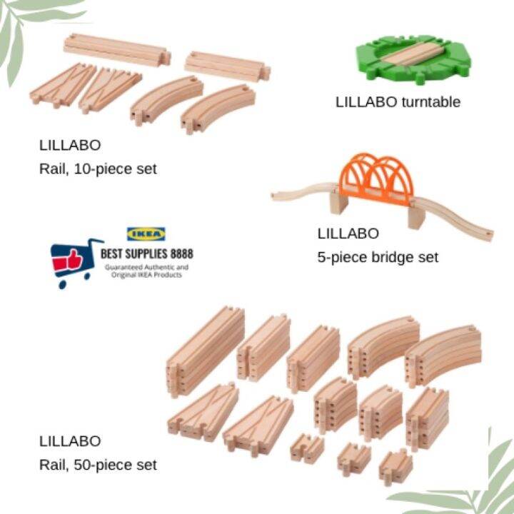 V zykte8978ncbx IKEA Original / Authentic LILLABO wooden train rail bridge turntable set kids