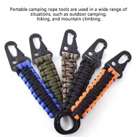 Outdoor Mountaineering Keychain Detachable Hiking Buckle Camping Rope Climbing Tactical Survival Tools