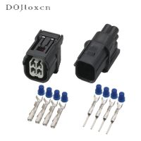 【CW】 1/5/10/20/50 Sets 4 Pin 1.0mm Black Male Female Plug For Honda Oxygen Sensor Automobile Waterproof Connector 6188-4776 6189-7039