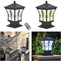 LED Solar Retro Lantern Pillar Light Outdoor Porch Column Lamp Garden Fence Decoration Outdoor Lighting Cottage Column Headlight