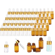 hot 10pcs 1ml 2ml 3ml 5ml Amber Glass Dropper Bottle Empty Refillable