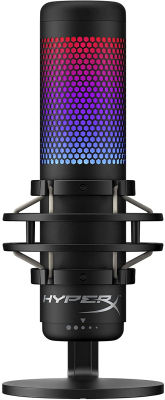 HyperX QuadCast S – RGB USB Condenser Microphone for PC, PS4, PS5 and Mac, Anti-Vibration Shock Mount, 4 Polar Patterns, Pop Filter, Gain Control, Gaming, Streaming, Podcasts, Twitch, YouTube, Discord