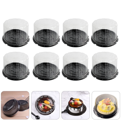 Plastic Cake Transparent Holder Mousse Packing Round Dome Carrier ​​​​​​​ Go Food Containers Lids