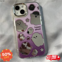 AA Iphone case เคสไอโฟน ️️เคสไอโฟน 14 Pro Max เคสไอโฟน11 12 13 Cute Little Ghost Mirror Case For iPhone 11,12,13,14,12PM,13PM,14PM ส่งฟรี