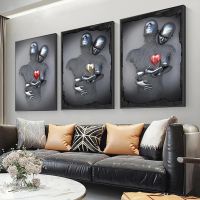 Modern Metal Figure Statue Art Romantic Abstract Posters Canvas Painting and Print Wall Pictures for Home Room Decor Cuadros