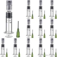 hot【DT】◇  10 Pcs Reusable Borosilicate Glass Luer Lock Syringe Dispensing Syringes with 14 GA Blunt for Thick LiquidsGlueInk