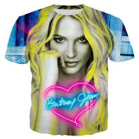 2021แฟชั่น U nisex Britney Spears นักร้อง3D พิมพ์เสื้อยืดฮาราจูกุผู้หญิงผู้ชายสบายๆสไตล์ TEE streetwear ด้านบนขนาดใหญ่